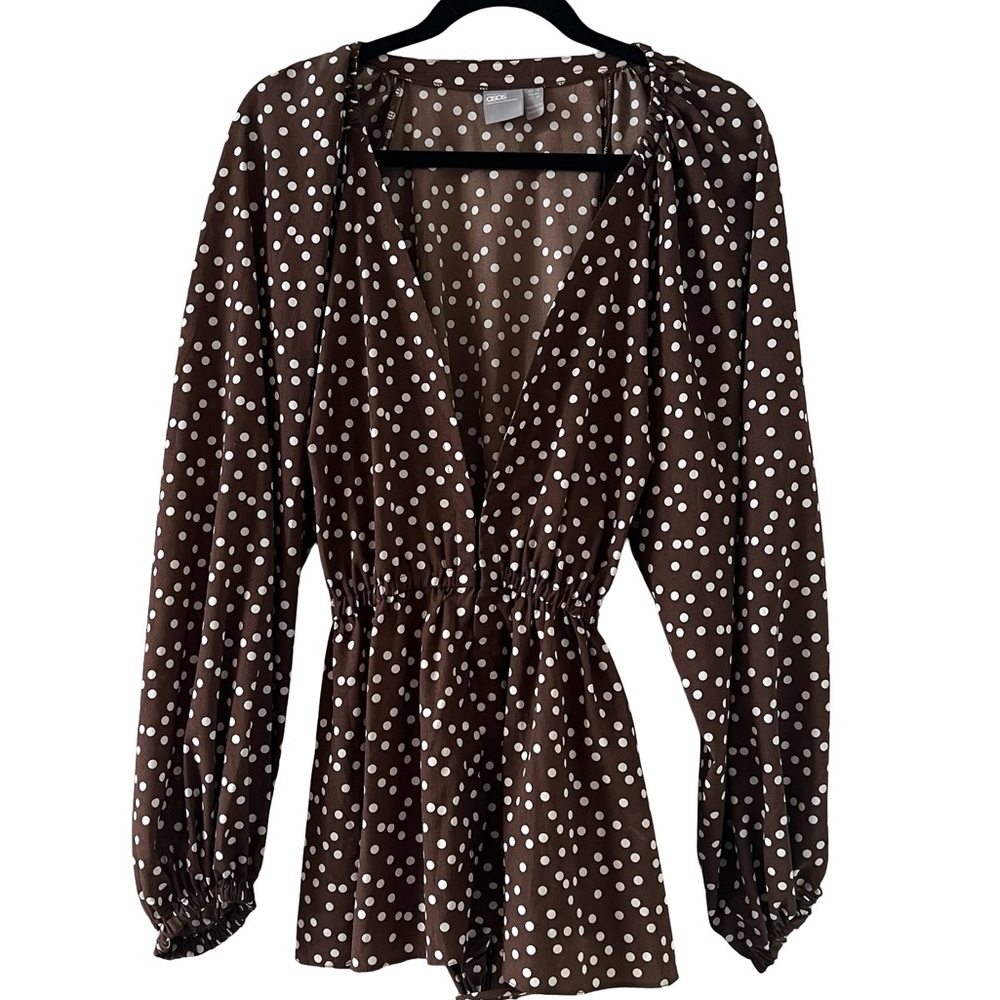 ASOS Brown Polka Dot Blouse